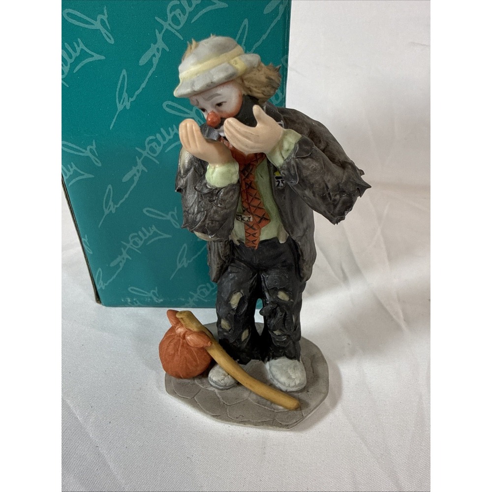 Flambro Emmett Kelly Jr Toothache Miniature Porcelain Clown Figurine 10039